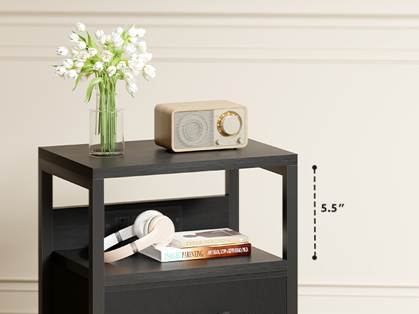 nightstand with shelf