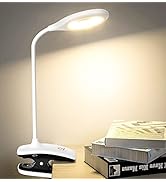 Deeplite LED Desk Lamp Clip on Lamp Battery Powered Clip on Light Book Light for Bed, Eye-Caring ...