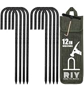 RIY Trampoline Stakes Anchors High Wind Heavy Duty Tent Stakes 12 Inch Ground Anchor Trampoline A...