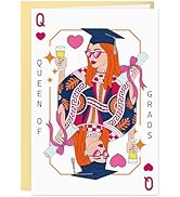 DISJOURNEY Queen of Grads Graduation Card for Her - Unique Playing Card Design Greeting Card for ...