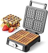 UVFAST Waffles Maker Waffle Iron, 4 Belgian Square Waffle Maker, Belgian Waffle Maker Thick Panca...