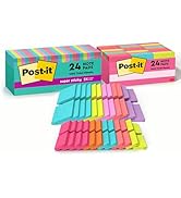 Bundle of Post-it Super Sticky Notes, 3x3 in, 24 Pads, Supernova Neons and Post-it Mini Notes, 1....