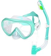 Kids Snorkel Set, Child Diving Mask Anti-Fog Swim Goggles and Dry Snorkel Children Snorkeling Gea...