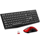 Wireless Keyboard and Mouse Combo, memzuoix 2.4G Full-Size Ergonomic Keyboard Mouse Set, Lag-Free...