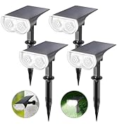 Linkind Solar Lights Outdoor Waterproof IP67, StarRay Dusk-to-Dawn Outdoor Solar Lights, 3 Lighti...