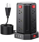 Power Strip Surge Protector, 10 Ft Extension Cord with 12 AC Multiple Outlets 4 USB (1 USB C), SM...