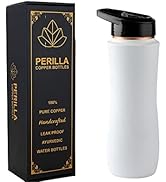 SPN-FOR1 100% Pure Copper Bottle with Sipper &amp; Lid 25.37 Oz Ayurvedic Water Bottle Multipurpo...
