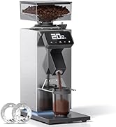 AMZCHEF Commerical Flat Burr Coffee Bean Grinder