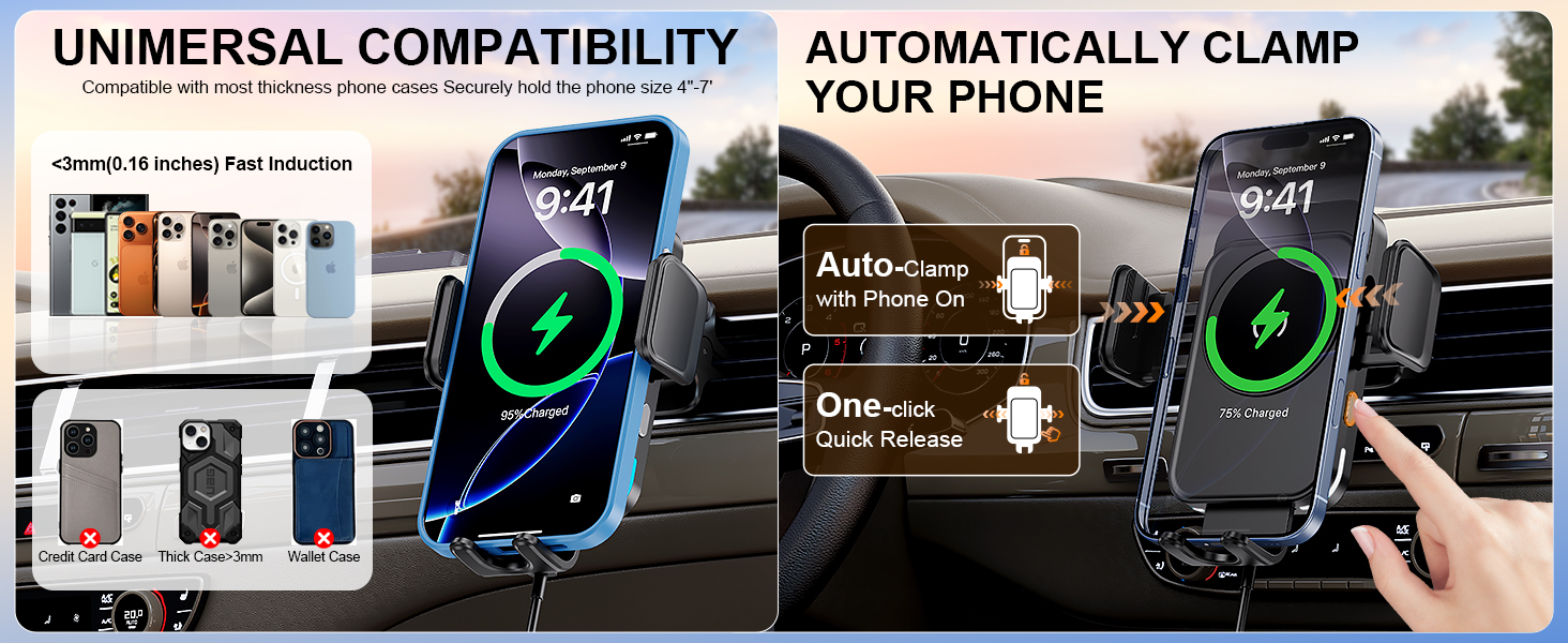 wireless car phone mount