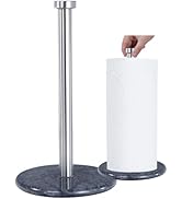 Paper Towel Holder with Marble Base - 13" x 7" Upright Paper Roll Dispenser with Heavy Non-Slip B...