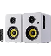 Sanyun SW206 4” HiFi Bookshelf Speakers with Studio Mode, 80W Active, Bluetooth 5.4/Optical/Coaxi...