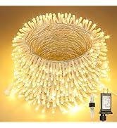 YOUNGAR 98FT String Lights Outdoor, 8 Modes Fairy Twinkle Christmas 200 LED Lights, 30V Plug-in f...