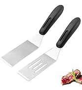2-Pieces Small Metal Spatula Set, Mini Metal Spatulas for Kitchen Use, Stainless Steel Spatula fo...