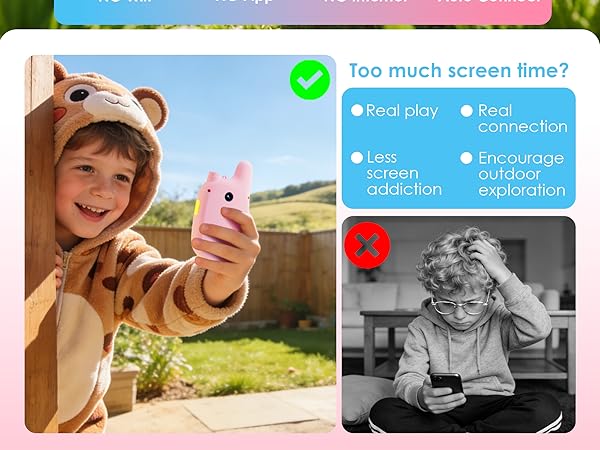 kids video walkie talkies, walkie talkies with camera, no wifi kids walkie talkies