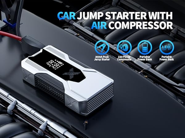 Jump Starter with Air Compressor