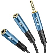 Tisino Headphone Splitter 3.5mm, Aux Splitter 2 Female to 1 Male, 3.5mm TRS Audio Adapter Cable C...