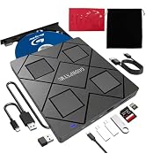 GODBPNYMU 8-in-1 External Blu-ray Drive: 2 USB + USB-C Ports, TF/SD Card Reader, Laptop BD/CD/DVD...