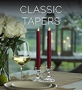 Luminara Set of 2 Moving Flame LED Taper (1x9.75), Flameless Candle, Melted Edge, Smooth Wax