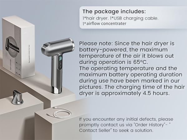 Cordless Rechargeable Hair Dryer
