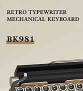 Retro Typewriter Keyboard Wireless Mechanical Keyboard, 83-Key Blue Switches Bluetooth 5.0 Vintag...