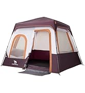 CAMEL CROWN Cabin Tent with 1-Minute Setup, 4/6 Person Instant Tent with Weatherproof Floor