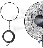 DR.PREPARE Outdoor Misting Fan Kit, 16.4ft Mist Hose Mister Fan, Water Misters for Cooling for Pa...