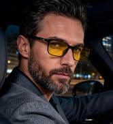 ANRRI Night Vision Driving Glasses Anti Radiation Glasses for Men Women Anti Glare Nighttime Glas...