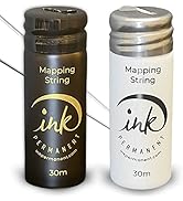 Ink Permanent Black and White Brow Mapping String [2 X 100 Ft Bottles - 60 m] Pre-Inked Mapping S...