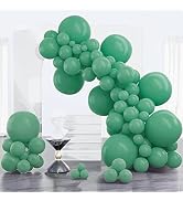 PartyWoo Jade Green Balloons, 100 pcs Retro Green Balloons Different Sizes Pack of 18 Inch 12 Inc...