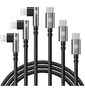 90 Degree USB C to Lightning 10FT, iPhone Charger [Apple MFi Certified] 3Pack Fast Charging Cable...