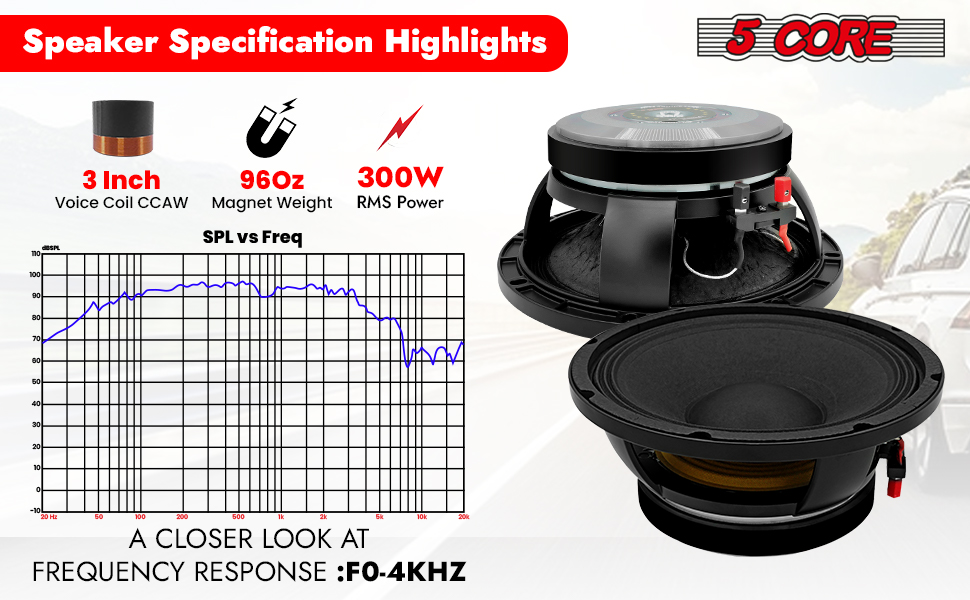 10 Inch Subwoofer Speaker 600W Full Range Car Audio Woofer Speakers