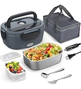 WisaKey Heated Lunch Box for Adults, 60-80W Electric Lunch Box for Car/Truck, Portable Food Warme...