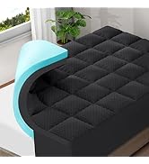 OLANLY Dual-Layer 4 Inch Queen Size Memory Foam Mattress Topper for Back Pain, 2 Inch Cooling Pil...