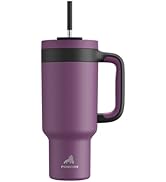 POWCAN 40 oz Tumbler with Handle, 2-in-1 Straw and Sip Lid, Leakproof, Dishwasher Safe, Insulated...