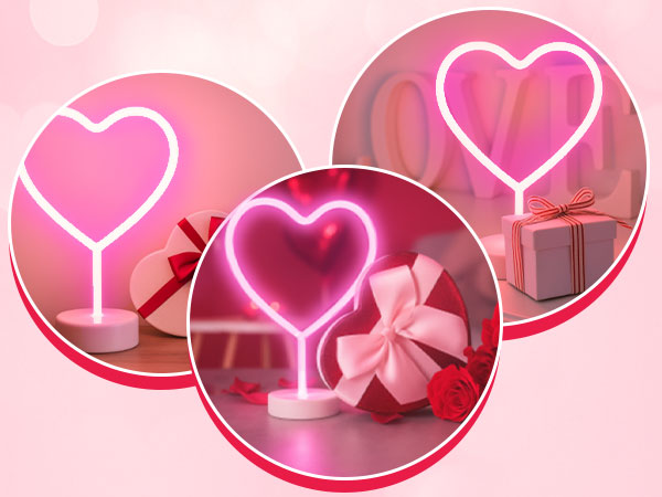 neon heart light