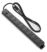 Metal 8 Outlet Heavy Duty Power Strip, 6 Feet Wide Spaced Mountable Power Strip with Switch, Wall...
