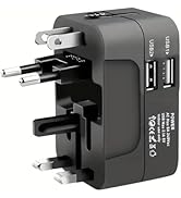 Travel Adapter with USB, Universal All in One Worldwide Travel Adapter Power Converters Wall Char...