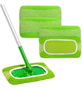 Ashsajkd Microfiber Wet Mop Refill Pads—Reusable Wet and Dry mop Refill Pads— Compatible with Swi...