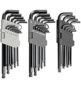 ROTATION 35-Piece Ball Head Hex Key Set, 3-Pack Metric/SAE/Torx Folding Allen Wrench Kit with Fol...