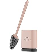 Sellemer Toilet Brush and Holder Set for Bathroom, Flexible Toilet Bowl Brush Head with Silicone ...