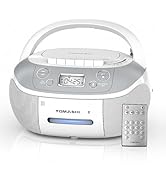 TOMASHI Portable CD Player Boombox with Cassette Player - AM FM Radio,Tape/CD Recording, USB/SD I...