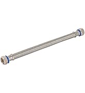 Eastman 12 Inch Water Heater Connector, 3/4 x 3/4 Inch FIP, Braided Stainless Steel Water Heater ...