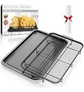 Air Fryer Basket for Oven, Extra Large 18.8" x 12.8" Oven Air Fryer Basket and Tray Set with 30 P...