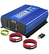 Kinverch Power Inverter 3000 Watt Pure Sine Wave Inverter 12V DC to 110V AC Car Converter with 4 ...