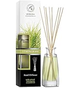 Lemongrass Diffuser w/ Lemongrass Oil 3.4 Fl Oz - Scented Reed Diffuser - 0% Alcohol - Diffuser G...