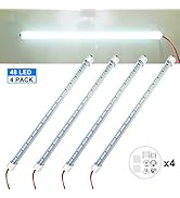 Rifachua Car 12V Interior LED Light Bar 48 LEDs Strip Lights with Switch and Magnets 6500K White ...