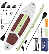 NEWBULIG 33" Inflatable Paddle Board SUP, Stand Up Paddle Board Blow Up with 3 Carry Handles, Non...