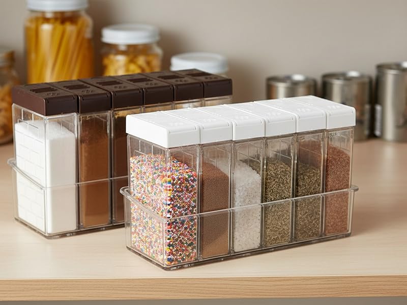 Clear plastic spice shaker jars