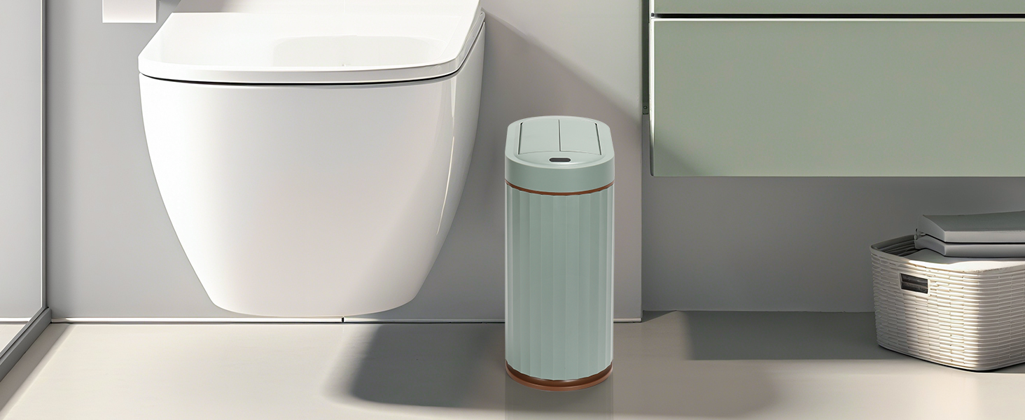 Green motion sensor smart trash can butterfly lid10 bathroom