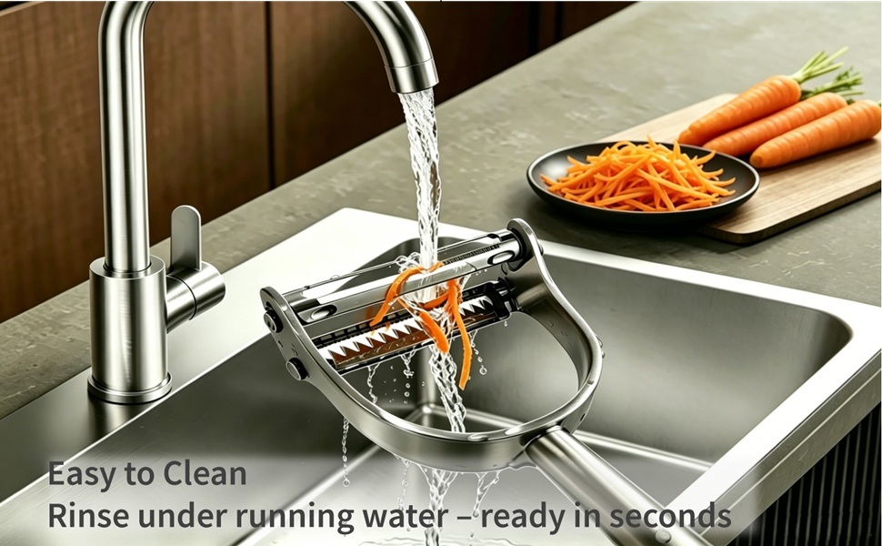 Easy to Clean Rinse under running water – ready in seconds